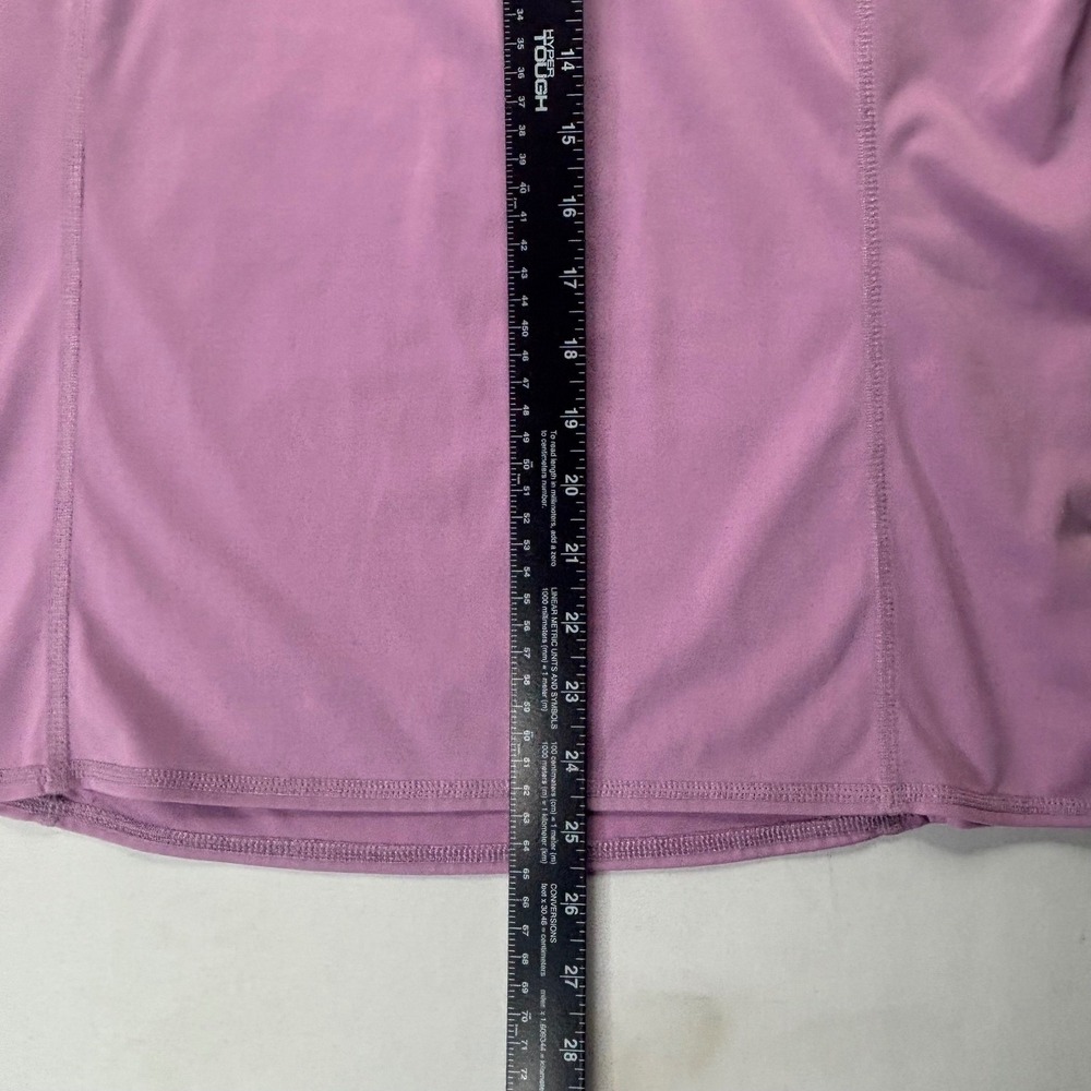 LL Bean Pullover Top Women L Purple Polyester Solid 1/4 Zip Thumbhole Activewear - Picture 8 of 10